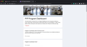 PYP Program Dashboard Directions